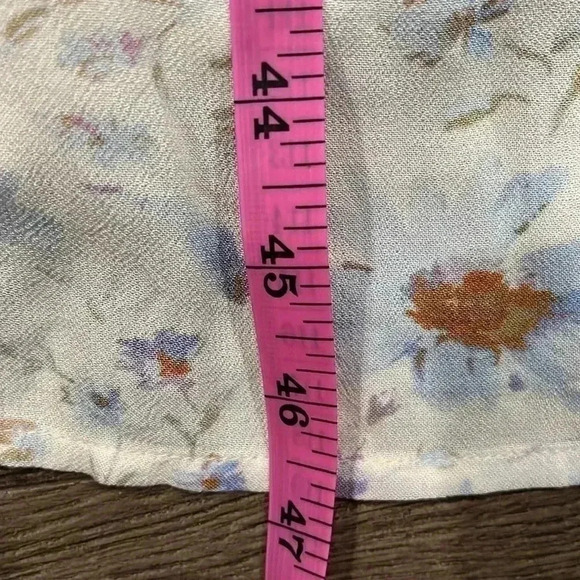[S]American Eagle  Double spaghetti Straps Floral Ruffle Maxi Tiered Dress - Picture 12 of 14